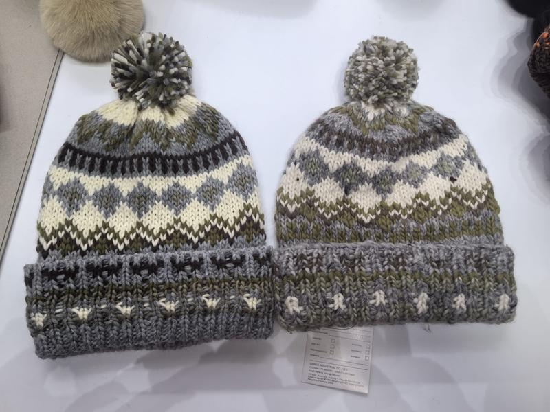 Grossist strikkeluer med Fair Isle-mønster i grå